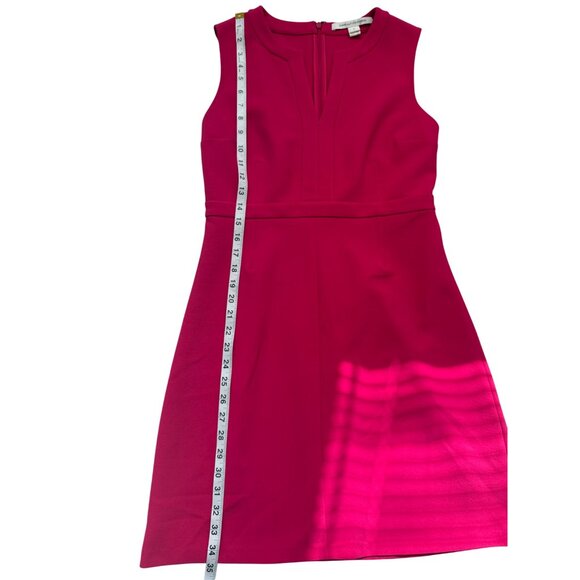 Diane Von Furstenberg Pink Sleeveless A-Line Dress With Keyhole Neckline Size 6 - Picture 7 of 8